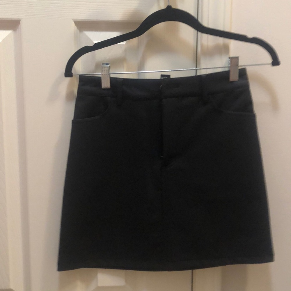 Leather mini skirt